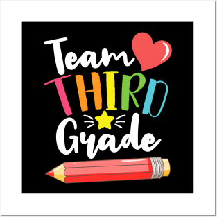 Team Third Grade Cute Back To School Gift For Teachers and Students Posters and Art